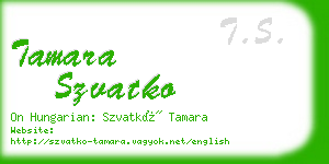 tamara szvatko business card